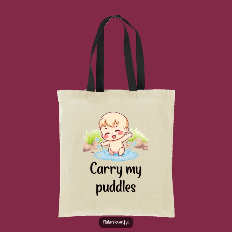 Funny Puddle Play Tote Bag - Joyful Character, Perfect Funny Gift